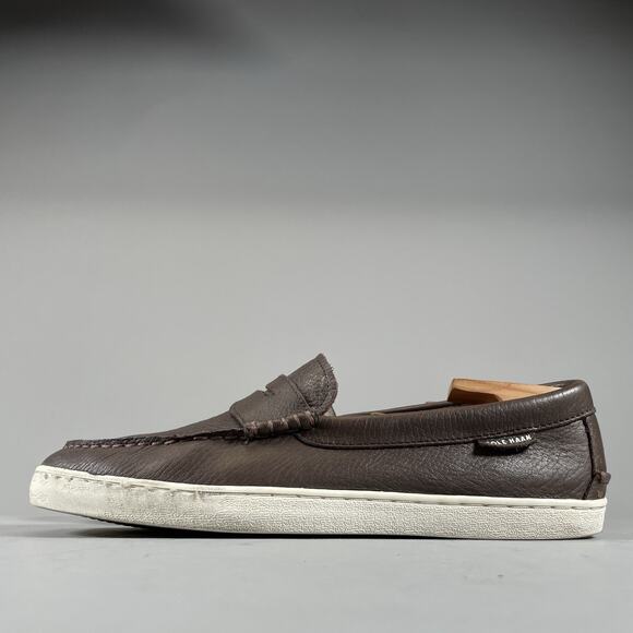 Cole Haan Pinch Weekender Men’s 10 M Brown Pebbled Leather Slip On Penny Loafers - Picture 1 of 8